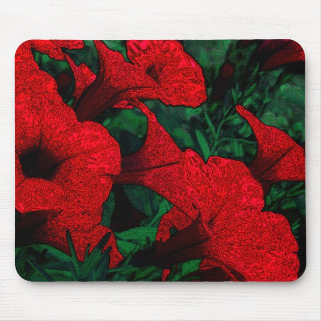 Alfombrilla De Ratón Flores de Tapiz: Rojo (Frente)