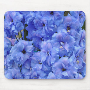 Alfombrilla De Ratón Flores delfiníneas azules