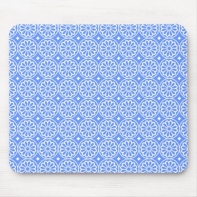 Alfombrilla De Ratón Flores egipcias antiguas - Azul bebé (Frente)