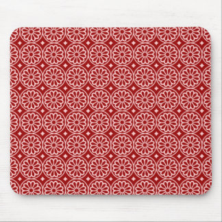 Alfombrilla De Ratón Flores egipcias antiguas - rojo rubí en rosa