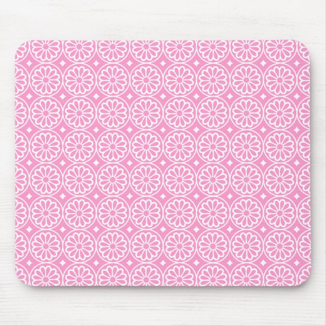 Alfombrilla De Ratón Flores egipcias antiguas - rosa (Frente)