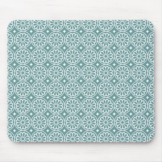 Alfombrilla De Ratón Flores egipcias antiguas - Verde oceánico (Frente)
