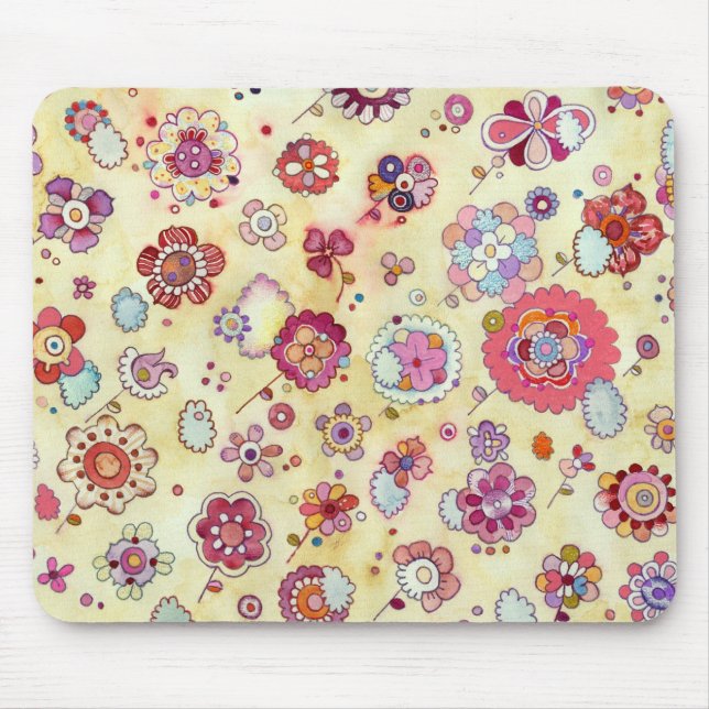 Alfombrilla De Ratón Flores en el Mousepad de las nubes (Frente)
