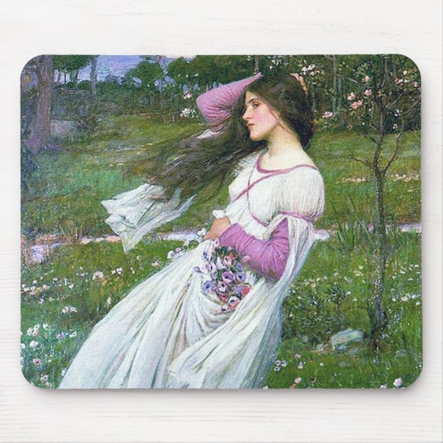 Alfombrilla De Ratón Flores en el viento, John William Waterhouse (Frente)