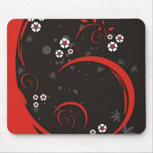 Alfombrilla De Ratón Flores en negro - Mousepad
