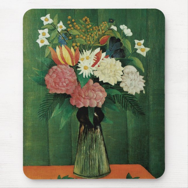 Alfombrilla De Ratón Flores en una bolsa verde (Frente)