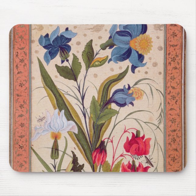 Alfombrilla De Ratón Flores exóticas con los insectos (Frente)