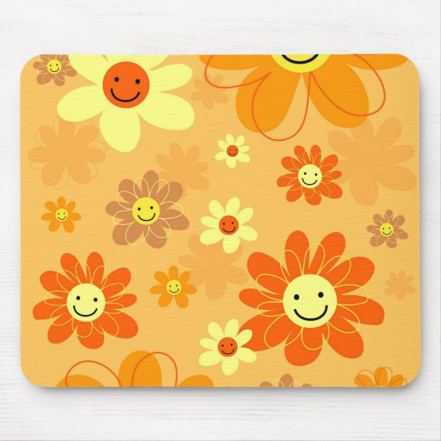 Alfombrilla De Ratón Flores felices (Frente)