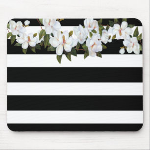 Alfombrilla De Ratón Flores femeninas Magnolia, Rayas