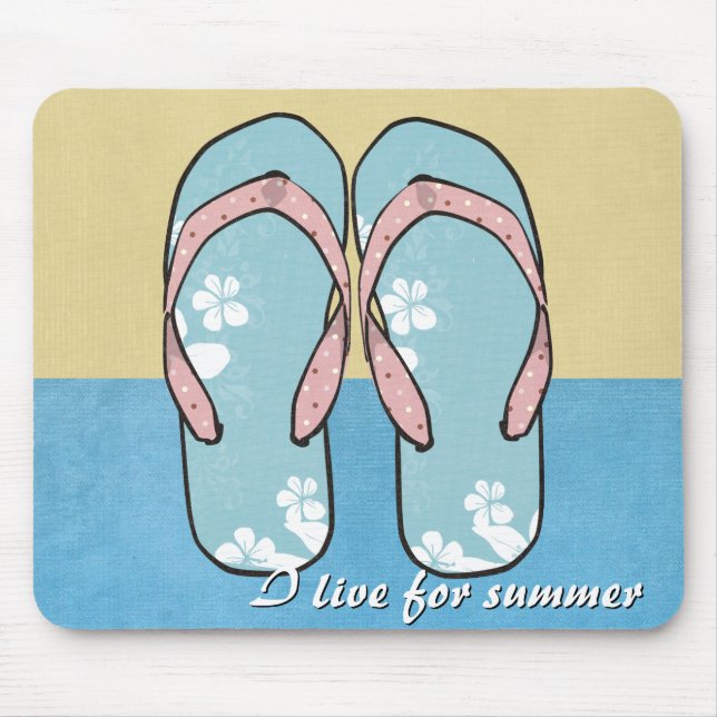 Alfombrilla De Ratón Flores Flipflops Mousepad (Frente)