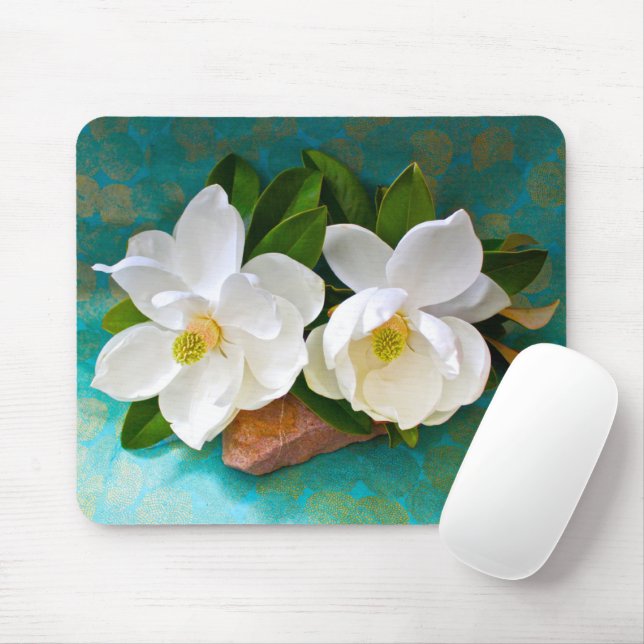 Alfombrilla De Ratón Flores | Flor de Magnolia (Con ratón)