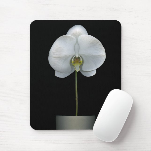 Alfombrilla De Ratón Flores | Flor de orquídeas blancas (Con ratón)