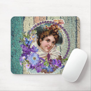 Alfombrilla De Ratón Flores Florales Vintage Lady Mouse Pad!