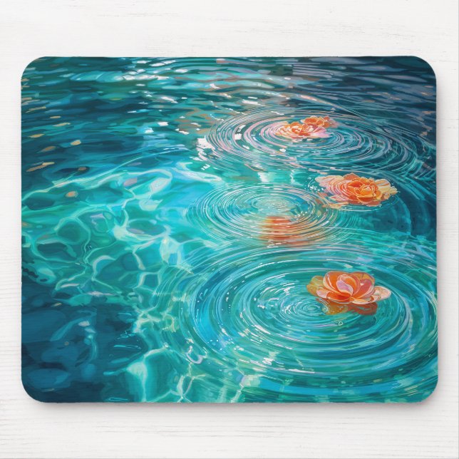Alfombrilla De Ratón Flores flotando en el agua (Frente)