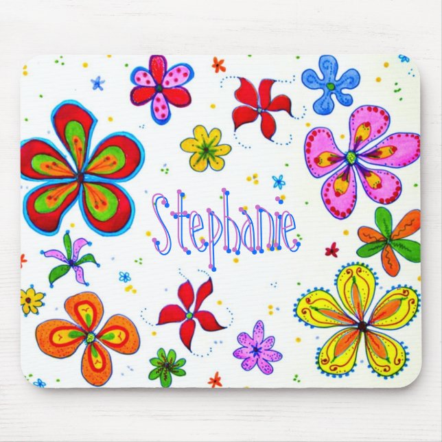 Alfombrilla De Ratón Flores grandes Mousepad artístico (Frente)