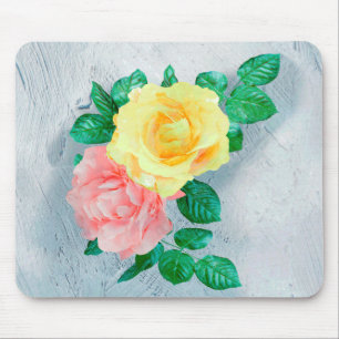 Alfombrilla De Ratón Flores Green Sheen Rosa Tan