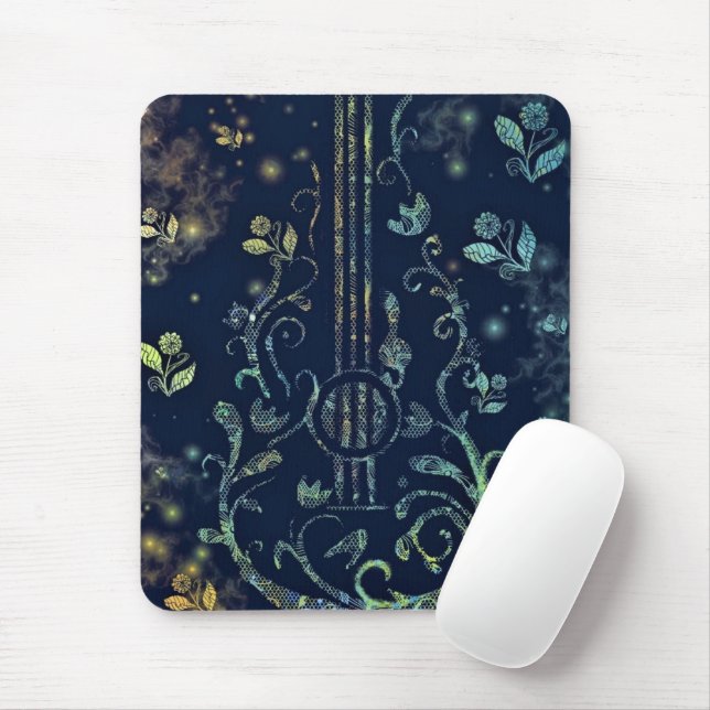 Alfombrilla De Ratón Flores Guitar Art Mouse Pad (Con ratón)