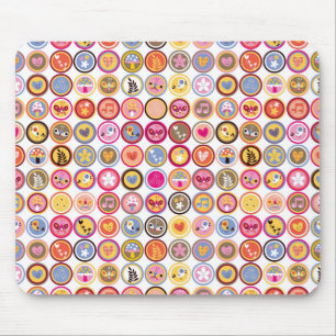 Alfombrilla De Ratón flores lindas, pájaros, modelo de los corazones