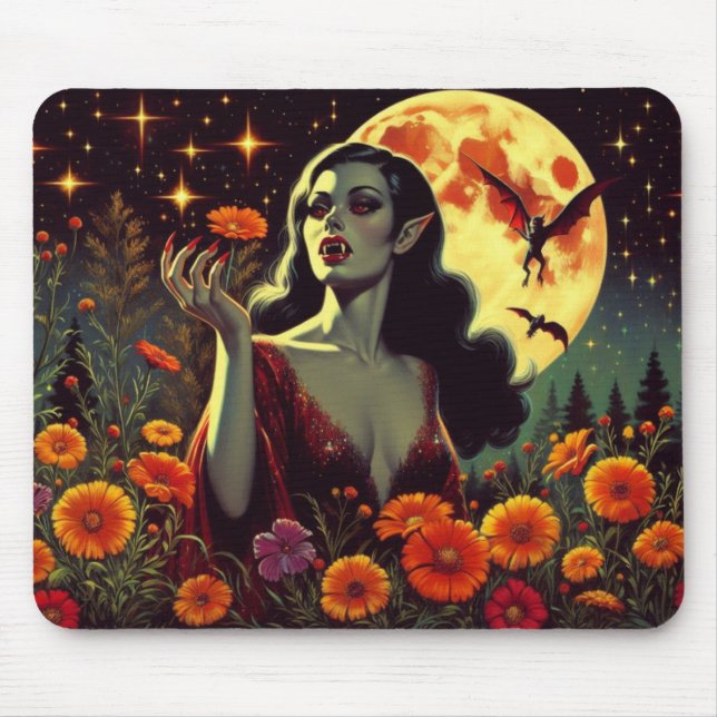 Alfombrilla De Ratón Flores lunas completas (Frente)