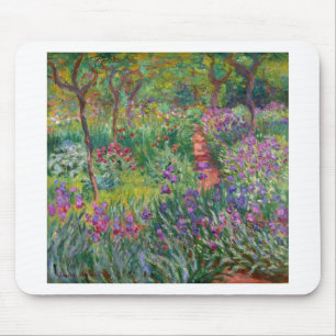 Alfombrilla De Ratón flores-monet-vintage-el-jardín-de-los-iris-en-give