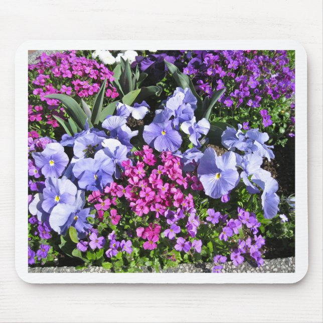 Alfombrilla De Ratón Flores moradas de primavera (Frente)