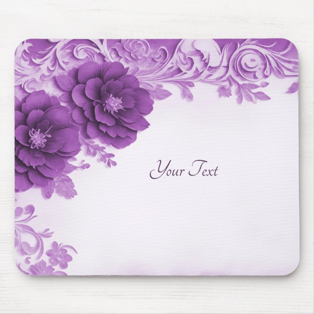 Alfombrilla De Ratón Flores moradas florecen Mousepad (Frente)