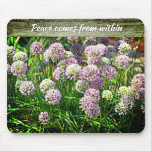 Alfombrilla De Ratón Flores Motivacionales de Allium Morado Bonito del 