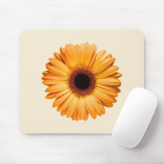 Alfombrilla De Ratón Flores | Naranja Gerbera (Con ratón)