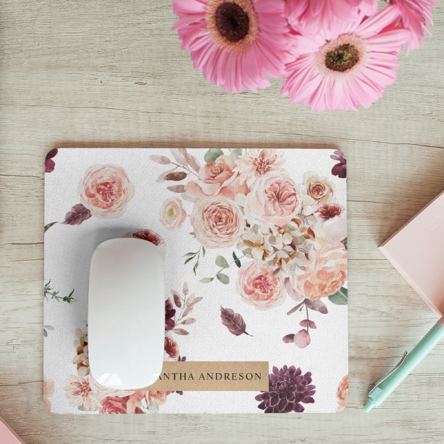 Alfombrilla De Ratón Flores pasteles modernas y regalo personalizado de (Subido por el creador)