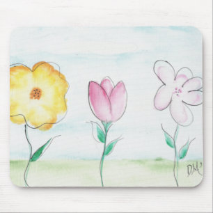 Alfombrilla De Ratón Flores primitivas pintadas