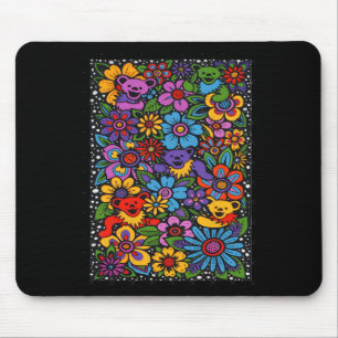 Alfombrilla De Ratón Flores Psicodélicas Osos Bailando Grateful Colorea