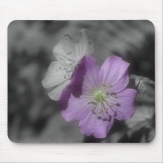 Alfombrilla De Ratón Flores Púrpura En Mousepad Blanco Y Negro