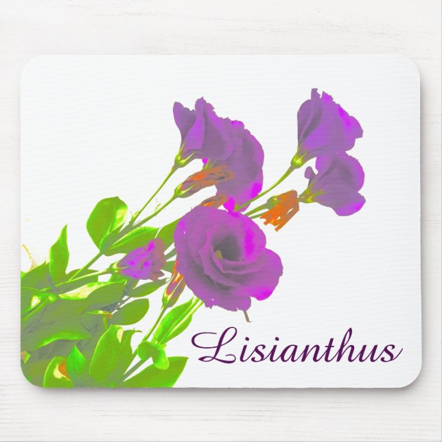 Alfombrilla De Ratón Flores Púrpura Lisianthus (Frente)