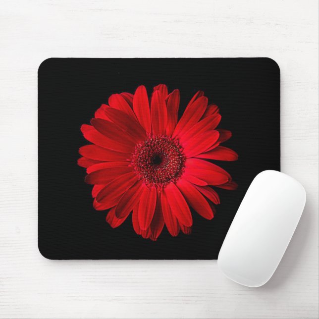 Alfombrilla De Ratón Flores | Red Gerbera Daisy (Con ratón)