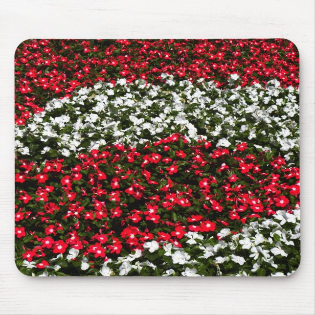 Alfombrilla De Ratón Flores rojas y blancas (Frente)