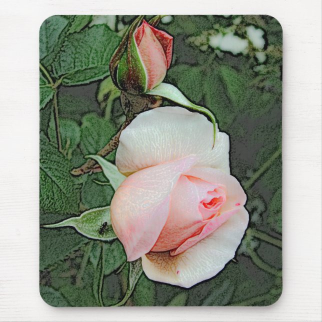 Alfombrilla De Ratón flores rosadas (Frente)