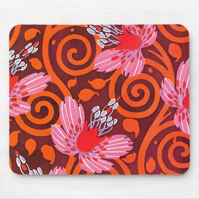 Alfombrilla De Ratón Flores rosadas Art Decó de Seguí - Mousepad (Frente)