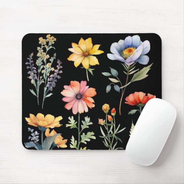 Alfombrilla De Ratón Flores salvajes en verano Mousepad (Con ratón)