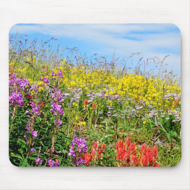 Alfombrilla De Ratón Flores silvestres de Montaña Rocosa (Frente)