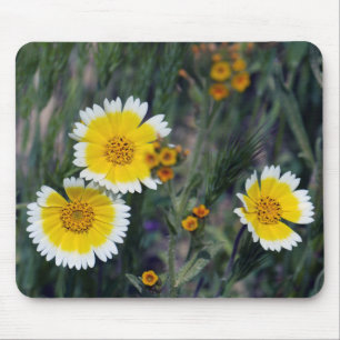 Alfombrilla De Ratón Flores silvestres girasoles amarillos y blancos
