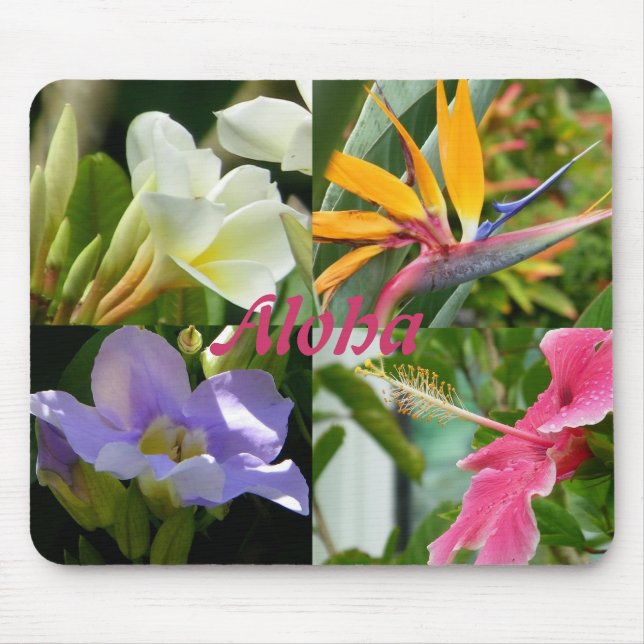 Alfombrilla De Ratón Flores tropicales del Plumeria del hibisco de (Frente)