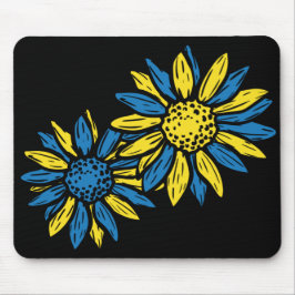 ALFOMBRILLA DE RATÓN FLORES UKRANÍES AZULES Y AMARILLOS
