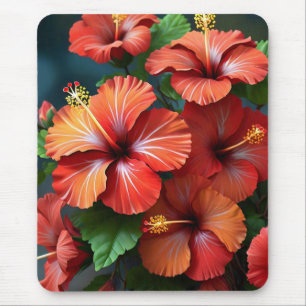 Alfombrilla De Ratón Flores vibrantes rojas hibiscus-76894