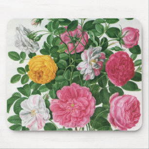 Alfombrilla De Ratón Flores Vintage en Flor, Rosas de Jardín de Primave