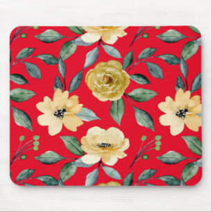 Alfombrilla De Ratón Flores Vintage Watercolor Cute