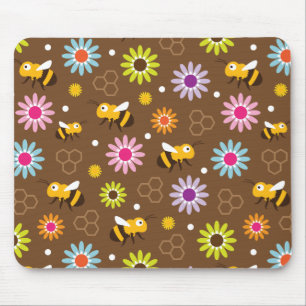 Alfombrilla De Ratón Flores y abejas