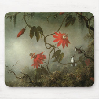 Alfombrilla De Ratón Flores y colibríes de la pasión