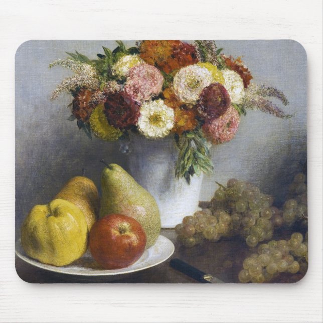 Alfombrilla De Ratón Flores y fruta, Henri Fantin-Latour (Frente)