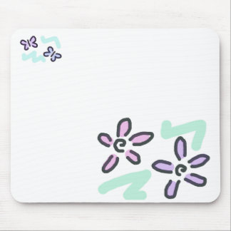 Alfombrilla De Ratón Flores y mariposas en colores pastel