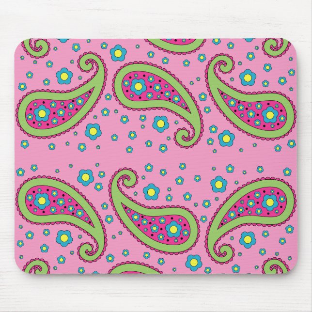 Alfombrilla De Ratón Flores y Paisley Mousepad (Frente)